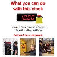 Timer Permainan Tantangan Keberuntungan Digital YIZHI LED 2,3 Inci Layar 4 Digit 10 Detik dengan Tombol Stop Berkabel