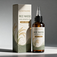 Huile capillaire à absorption rapide, non grasse, légère, pour soins quotidiens, effet brillance soyeuse, anti-frisottis, favorisant la croissance des cheveux à l'eau de riz, production rapide sur mesure