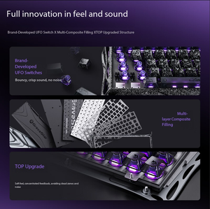 Clavier à commutateurs magnétiques GravaStar V60 Pro - Clavier de jeu entièrement en aluminium avec commutateurs UFO à échange à chaud et rétroéclairage RVB - Product Image 3