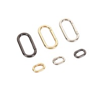 Anneau ovale en alliage de zinc en forme de D avec fermoir à ressort, anneau fendu, porte-clés, accessoire de quincaillerie pour sac