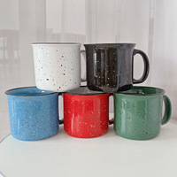 Mug à café de bureau en céramique à large ouverture, motif étoile, 14 OZ, avec anse, tasse à thé au lait en porcelaine pour la maison, sans BPA, gobelet de camping