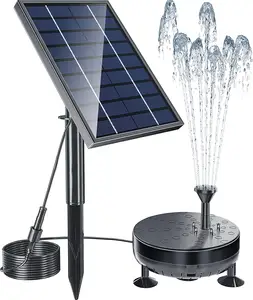 Прямая поставка, насос для фонтана на солнечной батарее 3,5 Вт, насос для фонтана на солнечной батарее со встроенным аккумулятором 1800 мАч, светодиодный светильник для ночной работы, 6 режимов воды