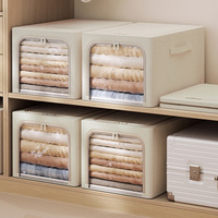 Boîtes de rangement pliables en tissu coton et lin, grand format, personnalisables avec logo, pour vêtements et jouets