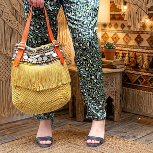 Handmade Ethnic Vintage Bohemian Crochet Mesh Shoulder Hobo Tote <b>Bag</b> with Zipper Closure Large Capacity Eco-Friendly Beach Ready - Product Image 4
