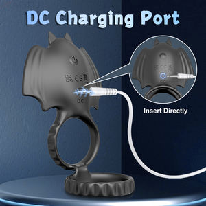 Anneau vibrant pour pénis, design chauve-souris, 10 fréquences, pour retarder l'éjaculation et stimuler le plaisir masculin, pour adultes. - Product Image 5