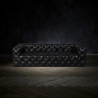 Canapé design classique tout en cuir véritable Canapé tufté vintage Canapé Chesterfield
