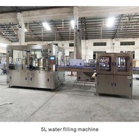 Machine de remplissage d'eau en bouteille de vin entièrement automatique 3 en 1 Ligne de production Machine d'emballage d'eau minérale 5L