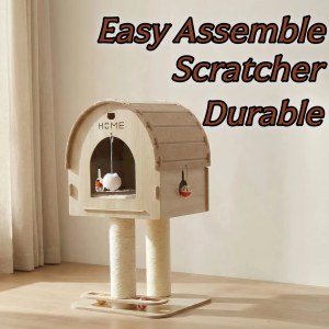 Kolay Kurulumlu Kedi Evi Lüks Tırmalama Platformu Çok Katlı Kedi Ağacı Keçe Çatılı Klasik Modern Tasarım Dayanıklı Geniş Kedi Evi - Product Image 1