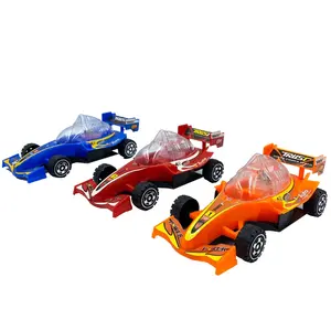 Promotional Cheap Toys Kids Mini Car Toy Pull String Light Up Plastic Racing Cars Model Candy Toy For Children