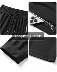 Completo Sportivo da Uomo Primaverile in Maglia di Poliestere Effetto <span class=keywords><strong>Seta</strong></span> Ghiaccio, 3 Pezzi: T-Shirt, Pantaloni Lunghi e Tuta Traspirante ad Asciugatura Rapida, Taglie Forti, Casual - Product Image 3