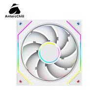 Ventilador de Refrigeración para Caja de Ordenador AntarcChill Blanco de 120 mm y 5 V, Alto Flujo de Aire, Bajo Ruido, Rodamiento Fluido, PWM RGB/ARGB LED, Venta al por Mayor
