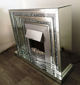 Chimenea eléctrica con <span class=keywords><strong>espejo</strong></span>, base <span class=keywords><strong>de</strong></span> cristal brillante, diamante, led - Product Image 2