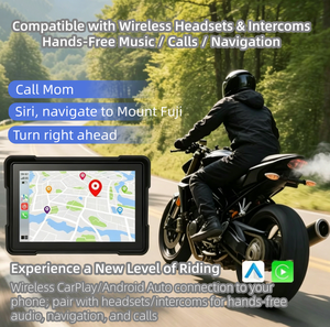 Caméra embarquée pour moto 5 pouces 4k sans fil Apple Carplay Android Auto IP66 Étanche Écran IPS Moniteur multimédia Double BT - Product Image 5