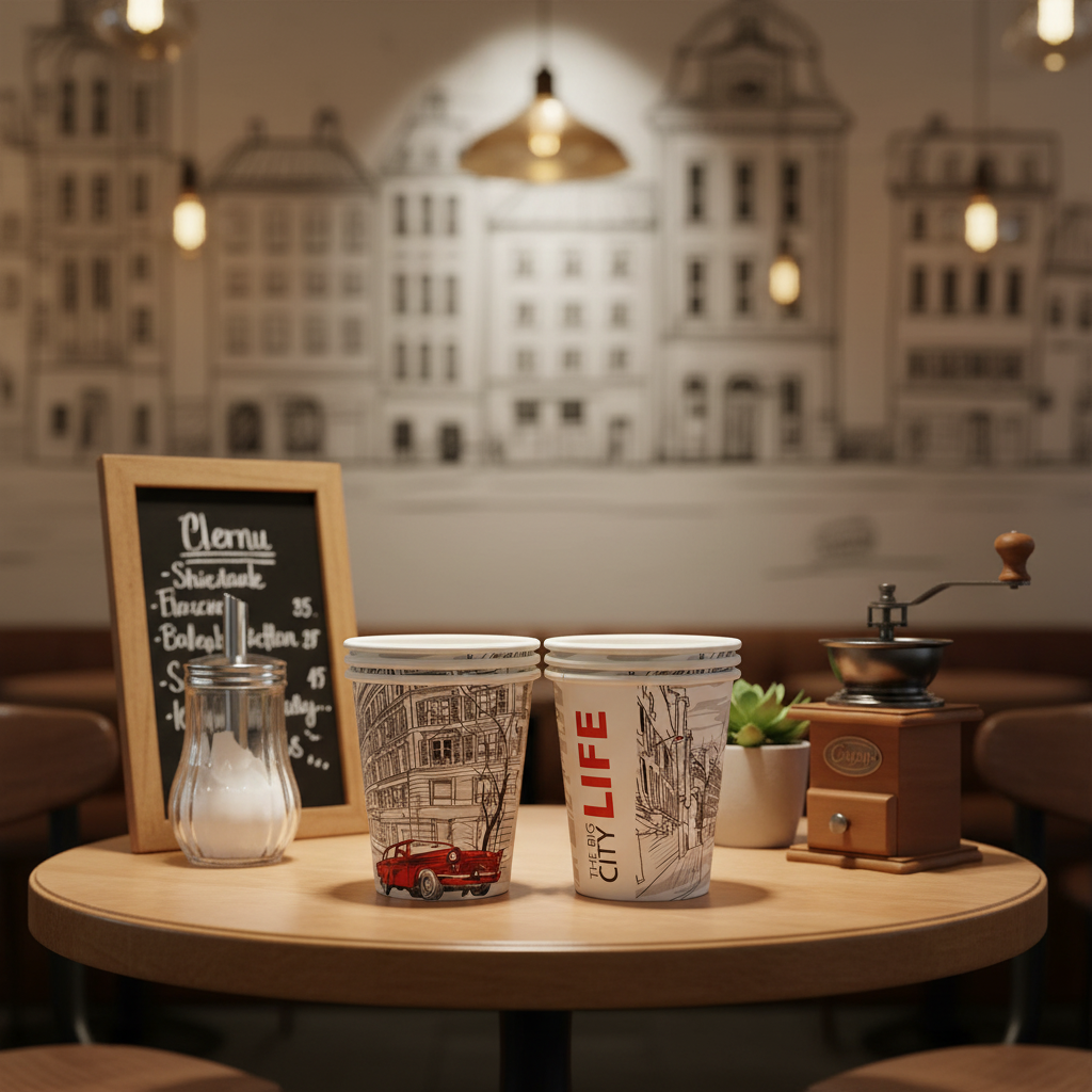 Bulk Supply Food Packaging Disposable Cups for Beverage Business Cup Carton Customized