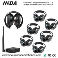 Casque sans fil HIFI Silent Disco supra-auriculaire pour yoga, fête, réunion, examen avec batterie AAA, design pliable INDA RF2008 en gros