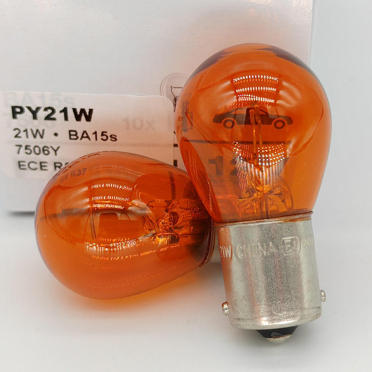 12v 7506y p21w flat pin single contact