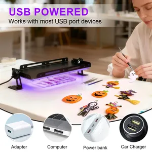 Lampe UV LED USB à lumière violette 395nm 405nm pour le durcissement sans ombre de colle, d'huile verte et de résine DIY pour la fabrication de bijoux - Product Image 4