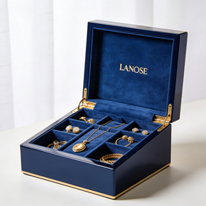 Scatole di Legno di Lusso Personalizzate per Anelli, Orecchini e Collane, Confezioni per Gioielli in Legno - Product Image 1