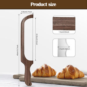 Cortador casero Baguettes Rebanador <span class=keywords><strong>de</strong></span> madera Arco <span class=keywords><strong>Cuchillos</strong></span> para pan Cuchillo <span class=keywords><strong>de</strong></span> masa fermentada dentada <span class=keywords><strong>de</strong></span> acero inoxidable con cubierta protectora y <span class=keywords><strong>bolsa</strong></span> <span class=keywords><strong>de</strong></span> almacenamiento - Product Image 2