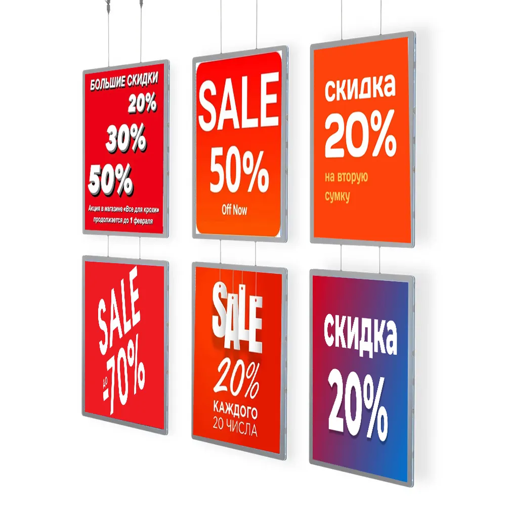 Advertising Light Boxes Menu Board Real Estate Window Display Magnetic Outdoor Light Box Crystal Slim Frame Poster Led Light Box