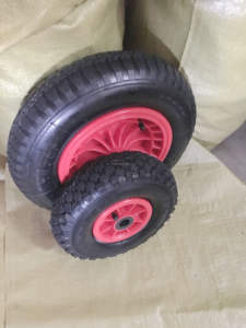 Nouvelle <span class=keywords><strong>roue</strong></span> pneumatique de remplacement en caoutchouc de 14 pouces 3.50-8 pour <span class=keywords><strong>chariot</strong></span> à outils, <span class=keywords><strong>chariot</strong></span> à main, <span class=keywords><strong>chariot</strong></span> à roulettes, brouette avec jantes en plastique - Product Image 3