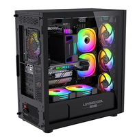Lovingcool prix usine Panorama grand espace PC boîtier de jeu E-ATX/ATX/MATX avec verre trempé et refroidisseur de ventilateur pour les jeux