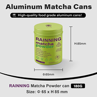 Boîte en aluminium personnalisée de qualité supérieure pour matcha, ronde, 30g 50g, de qualité alimentaire, couleur personnalisée, pour café, matcha, thé, emballage