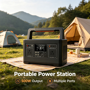 Station d'alimentation de secours pour urgence domestique aux États-Unis, 500W 520Wh, onde sinusoïdale pure, 110V, approuvée FCC - Product Image 1