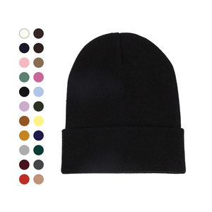 100% Acrylic Knitted Beanie Cap - Warm Winter Hat with Adjustable Size 54-60cm for Men and Women