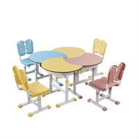 Ensemble de bureau et de chaise pour étudiants en plastique de style moderne, design durable et ergonomique pour les meubles scolaires et l'utilisation en classe