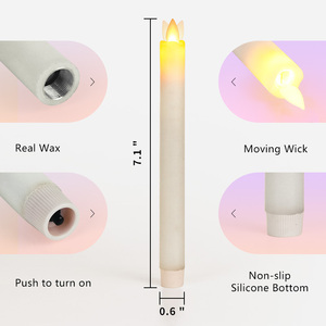 Flameless taper nến với bộ đếm thời gian pin hoạt động LED nhấp nháy ngọn lửa sáp thực cửa sổ nến đám cưới lò sưởi trang trí - Product Image 5