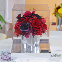 Boîte en acrylique de fleurs éternelles du jardin Monet de l'usine du Yunnan, cadeau pour mariage, fête des mères, Saint-Valentin