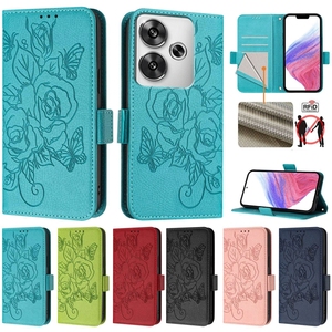 Custodia a Portafoglio in Pelle con Motivo Floreale per Xiaomi POCO F6 5G Turbo 3 14 Ultra 13 <span class=keywords><strong>Pro</strong></span> 12 Lite <span class=keywords><strong>11T</strong></span> 11 con Protezione RFID - Product Image 1