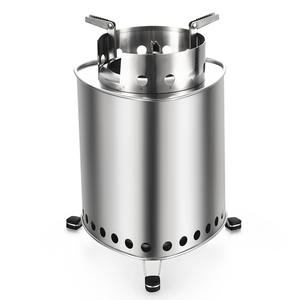 Estufa de camping de acero inoxidable KZ-X190, estufa portátil de leña para exteriores, sin humo, para uso en campamentos. - Product Image 1