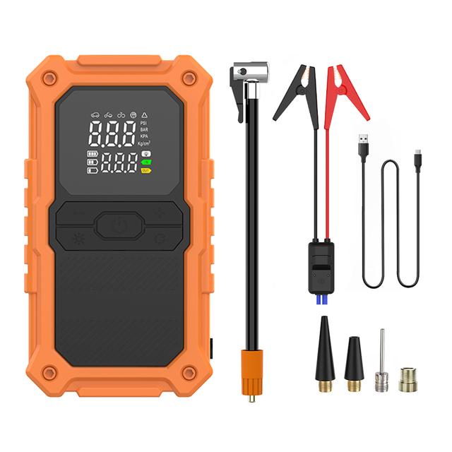 2026 Newest 21MM 12000mAh Cordless Smart Jump Starter With Tire Inflator Function