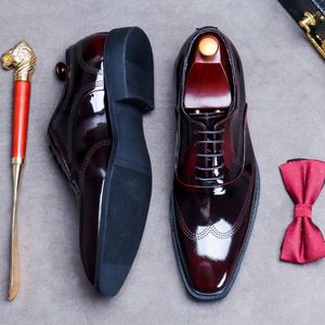 Zapatos Formales de Negocios para Hombre, Estilo Británico, con Cordones, Zapatos Oxford para Boda con Suela de Goma Ligera, Transpirable y Antideslizante - Product Image 1
