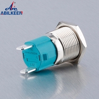 Interrupteur à bouton-poussoir en métal 16MM IP67 étanche 12V LED on OFF interrupteur d'alimentation à bouton-poussoir à verrouillage avec borne à souder à 2 broches