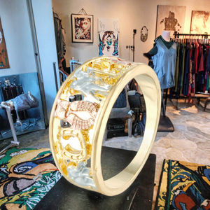 Bague de mariage Elfic Christian en zircon, plaquée or 14 carats, <span class=keywords><strong>bijoux</strong></span> en cuivre pour femmes - Product Image 3