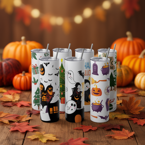 D0102HQYCMA <b>Stainless</b> <b>Steel</b> Tumblers 30 Oz Double Wall With Lid And <b>Straw</b> Cartoon Design Drinkware Accessories Set Of 8 - Product Image 2