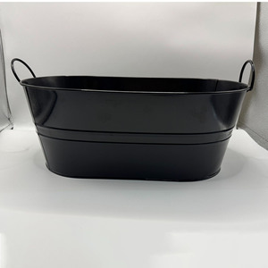 Thùng đá kim loại mạ kẽm tùy chỉnh bán buôn, thùng đá di động, làm mát đồ uống cho tiệc, có tay cầm bằng gỗ, dung tích 15 lít - Product Image 3