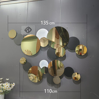 120X45CM M haute brillance or acier fer décoration murale maison moderne salon canapé fond suspendu décor livraison directe DDP