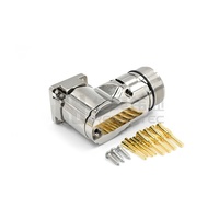 Connecteur d'alimentation circulaire droit M40 8 broches IP67 avec boîtier métallique, contacts sertis or, câblage sur site, prise d'alimentation pour servomoteur