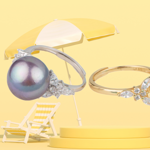 UM Jewelry Natural Freshwater Pearl <b>Ring</b> 925 Sterling Silver <b>Adjustable</b> <b>Size</b> Engagement Jewelry for Women - Product Image 3