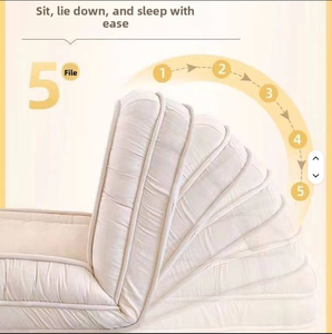 Modern Design Folding Padded Floor Chair Adjustable Back Soft White Plush Lazy <b>Sofa</b>, Foldable Bedroom <b>Sofa</b> Bed, Giant Tatami Mat - Product Image 4