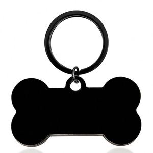 Pet ID Tag Dog Bone Keychain Mirror Polished Stainless Steel Collar Bone Tag Keyring DIY Jewelry Making Accessory Blank <b>Key</b> <b>Ring</b> - Product Image 4
