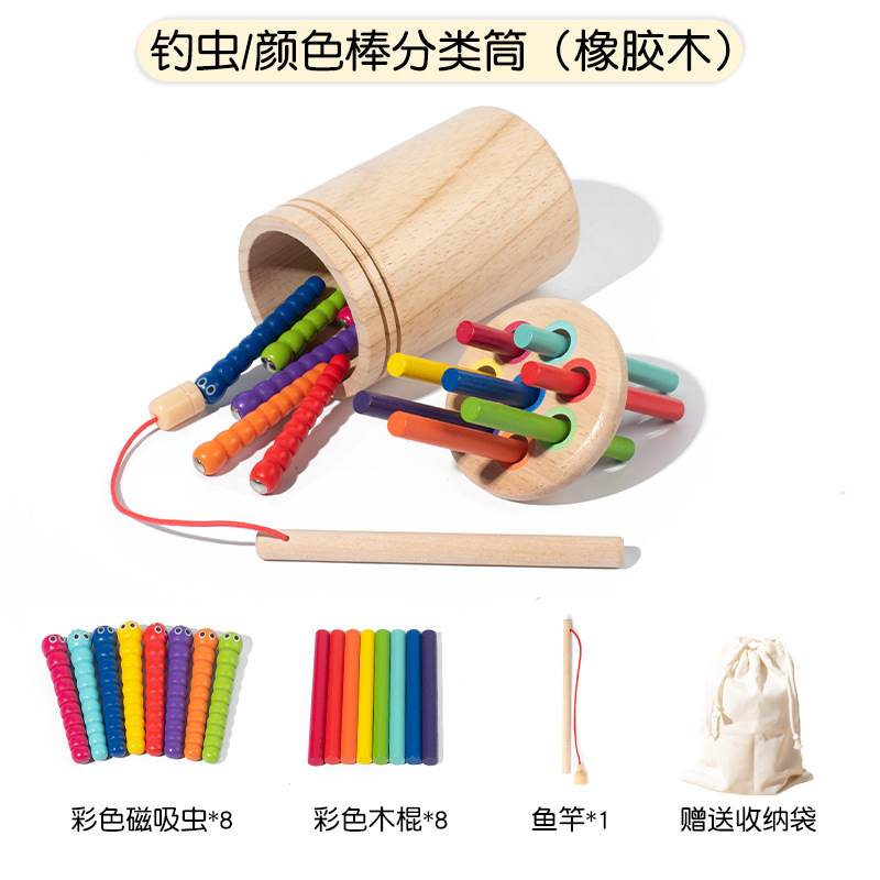 Contenedores de clasificación de insectos codificados por colores (caja blanca de madera de caucho)