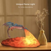 Veilleuse Dragon Volcan 3D Cadeaux pour Enfants Veilleuse Décoration Maison Lumières Rechargeables