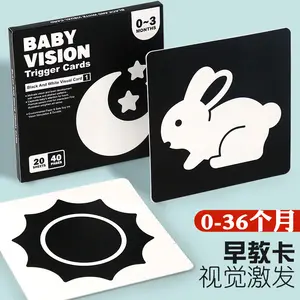 0-36 Maanden Montessori Leren Speelgoed Baby Hoog Contrast Pasgeboren Visuele Stimulatie Flashcard Educatieve Flash-Kaarten