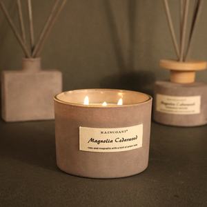 RAINCOAST Bougies pour le corps 3 mèches Bougie pot de luxe avec couvercle en bois 350g Bougies parfumées de marque privée - Product Image 5