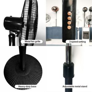 Ventilateur sur pied oscillant classique à refroidissement par air, prix de gros bas, 16 pouces, pour la maison - Product Image 3
